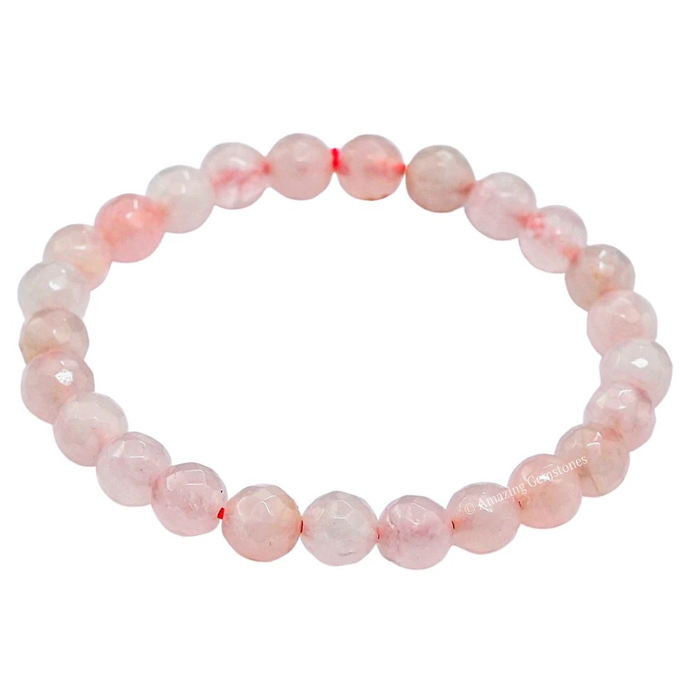 Rose Quartz Bracelet (Faceted-Stretchable)