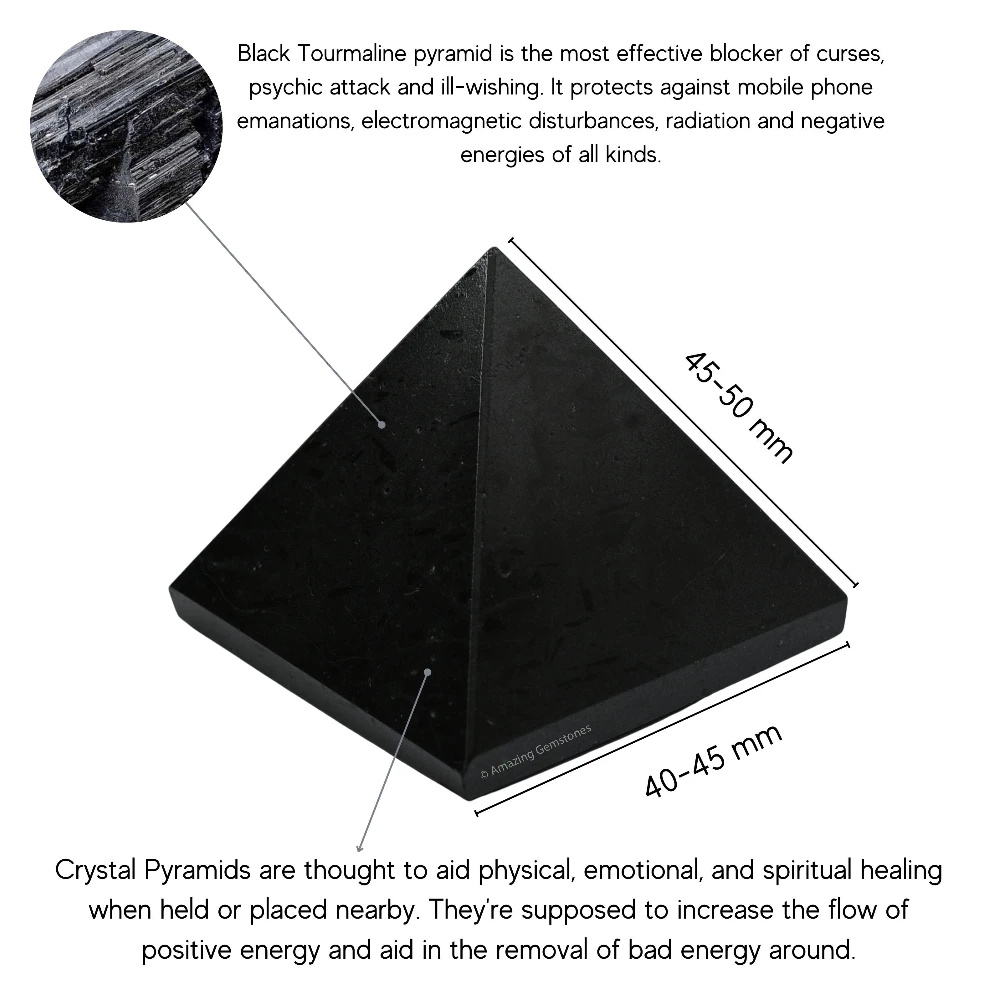 Black Tourmaline Pyramid (2 Inch)