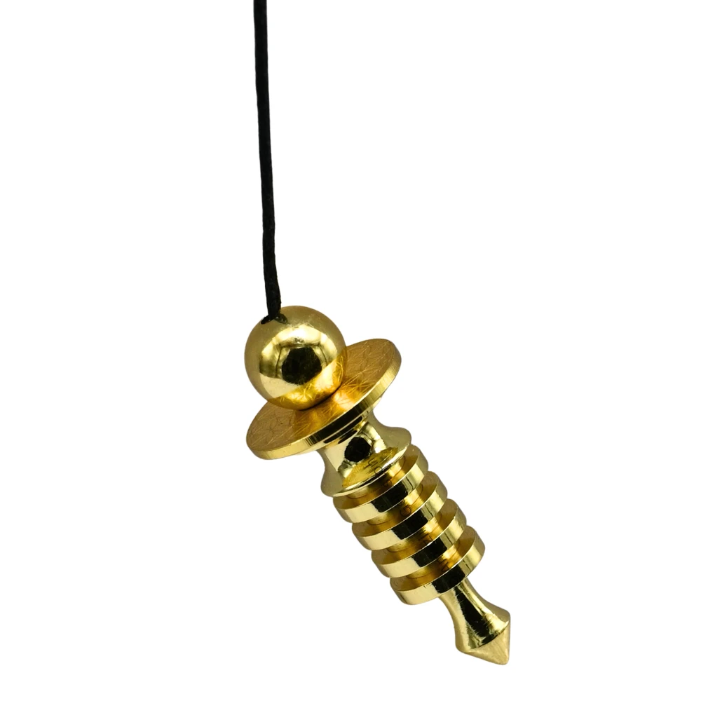 Metal Brass Pendulum - Gold 4 Ring ISIS with Flower of Life Plate (MP109)
