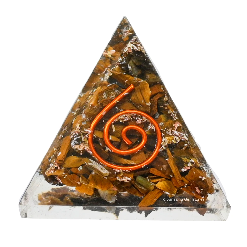 Tiger Eye Orgone Pyramid - Mini