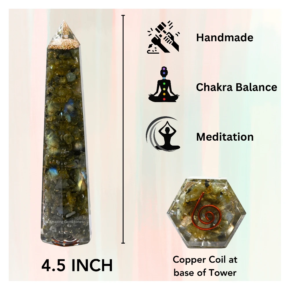 Labradorite Orgone Tower (4.5 Inch)