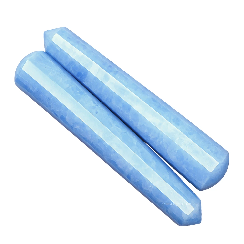 Blue Calcite Wand (Faceted)