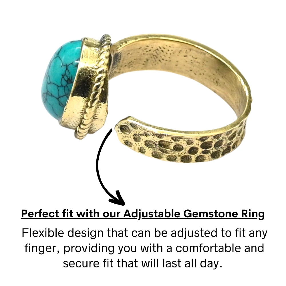 Turquoise Crystal Ring (Gold)