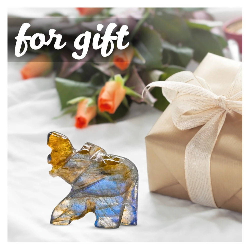 Labradorite Mini Elephant Crystal Figurine