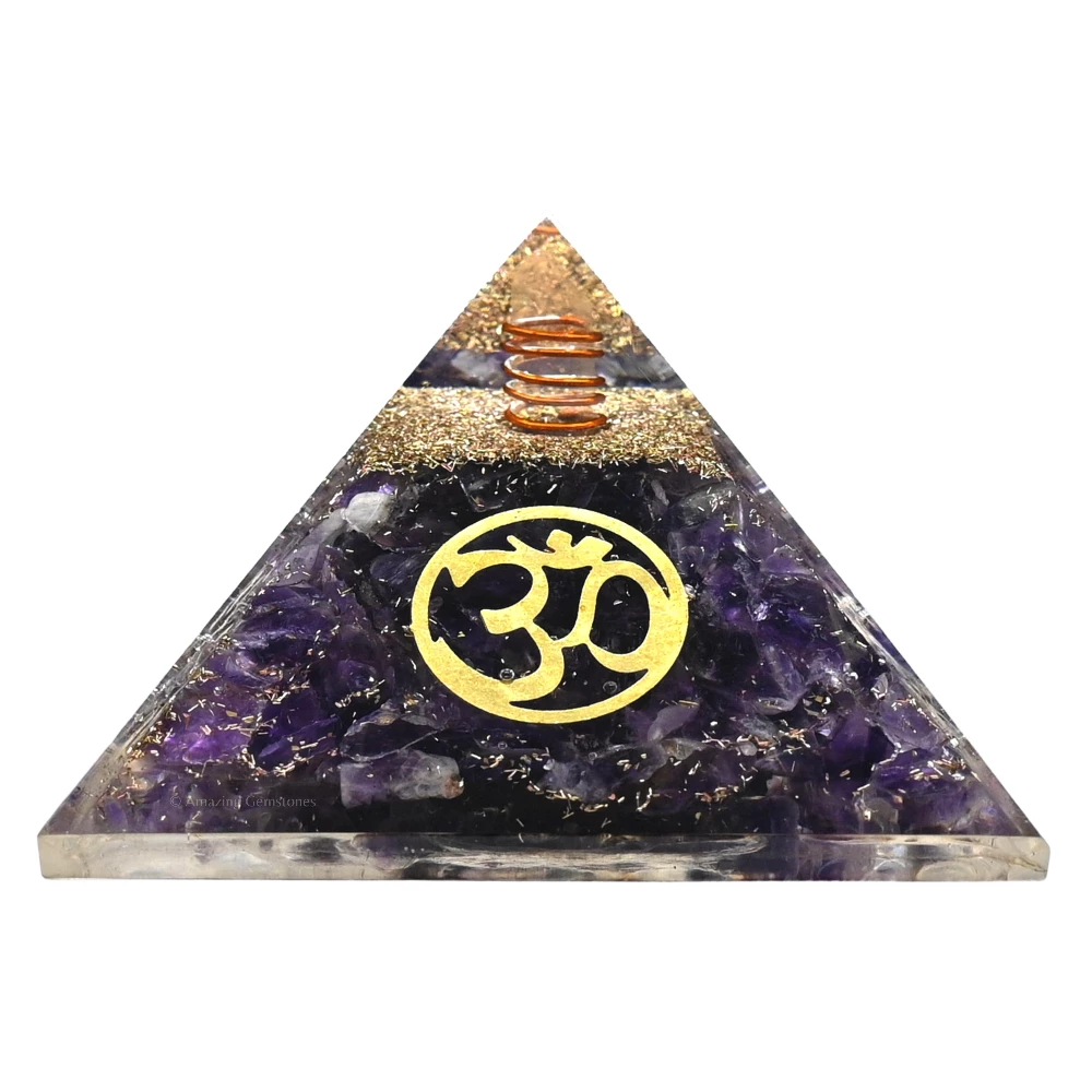 Amethyst Orgone Pyramid - OM