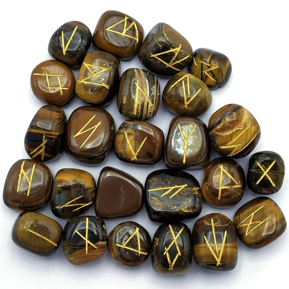Tiger Eye Rune Stones Set