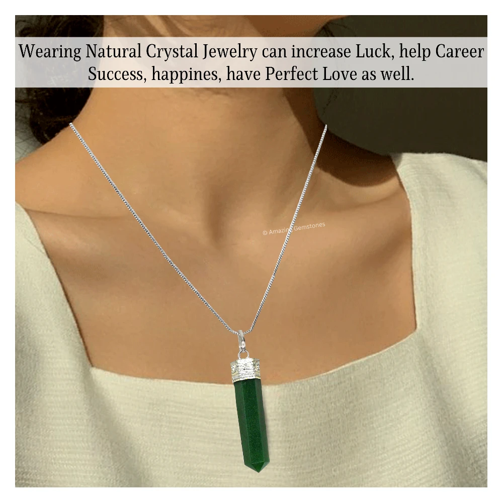 Set of 11 Crystal Pencil Point Pendant Necklace