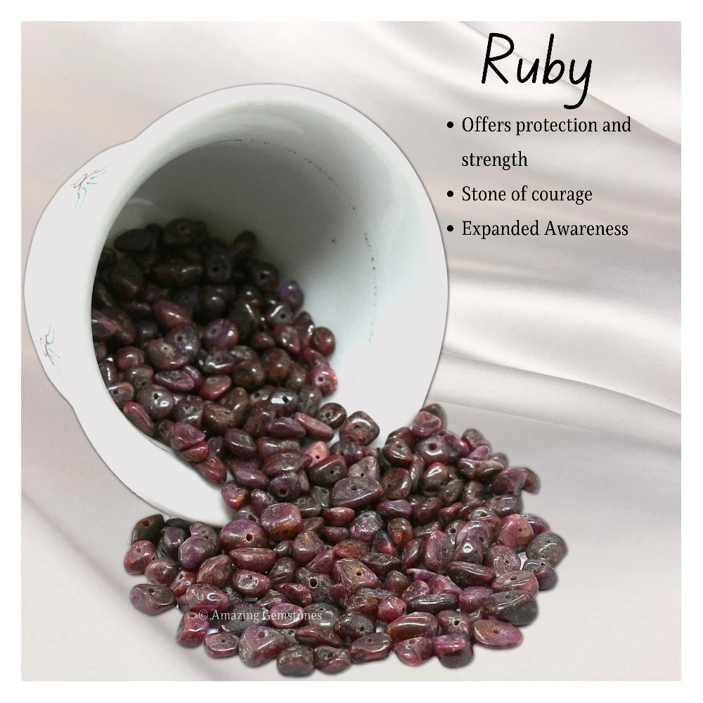 Ruby Chips - Pre Drilled