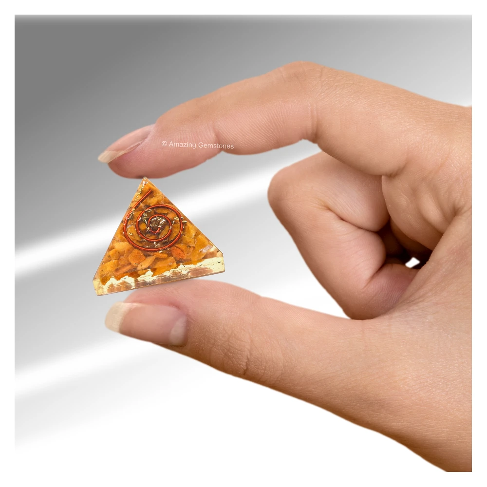 Yellow Jasper Orgone Pyramid - Mini