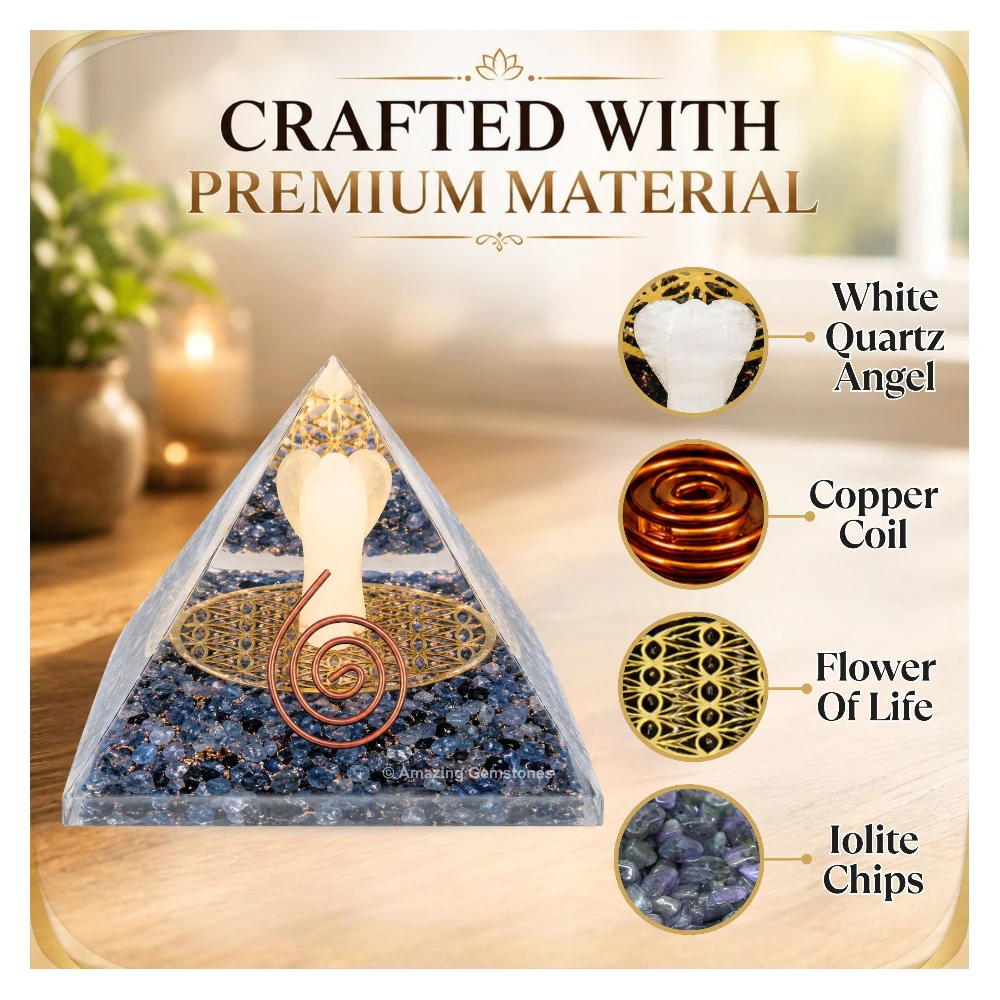 Iolite Orgone Pyramid - Angel Glow in Dark