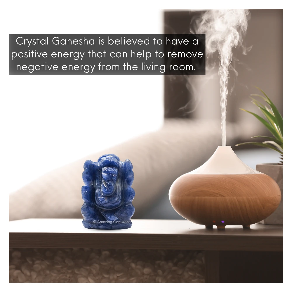 Sodalite Ganesha Crystal Idol