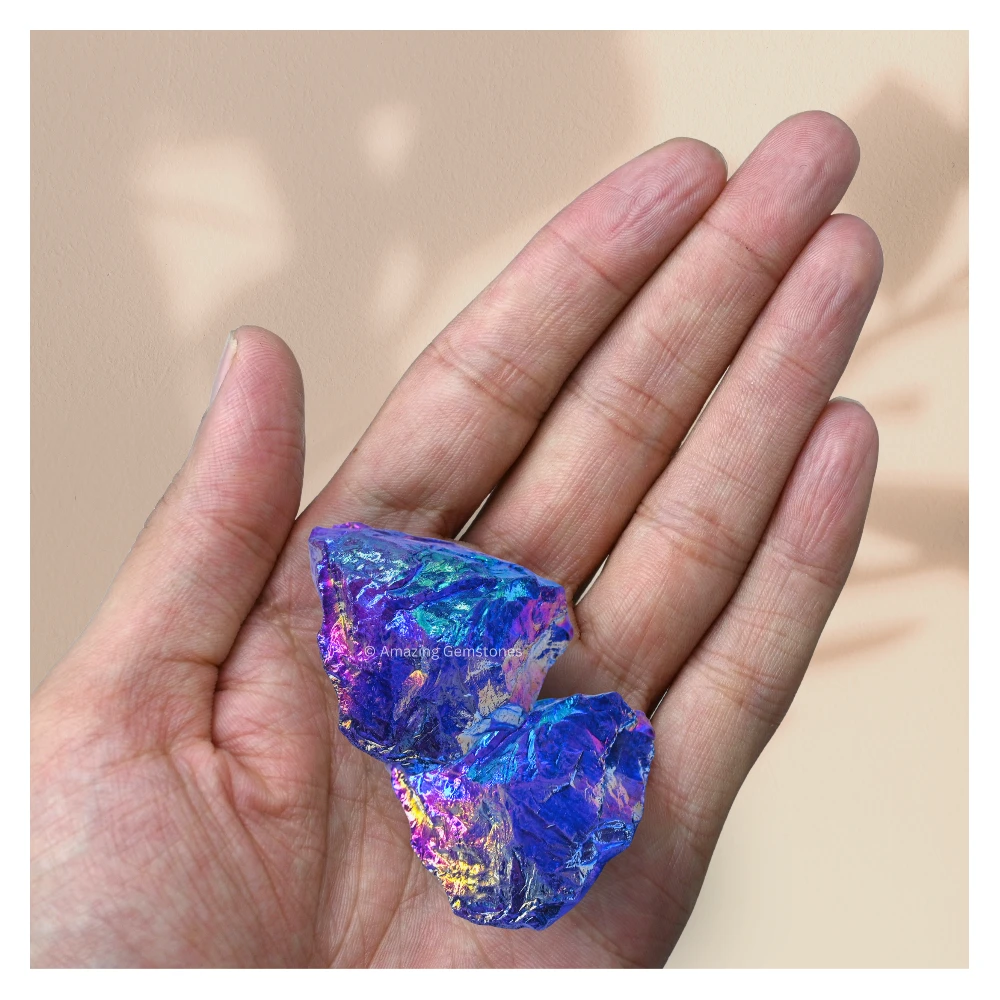 Amethyst-Tanzine Aura Quartz Raw Crystals (5 Pieces)