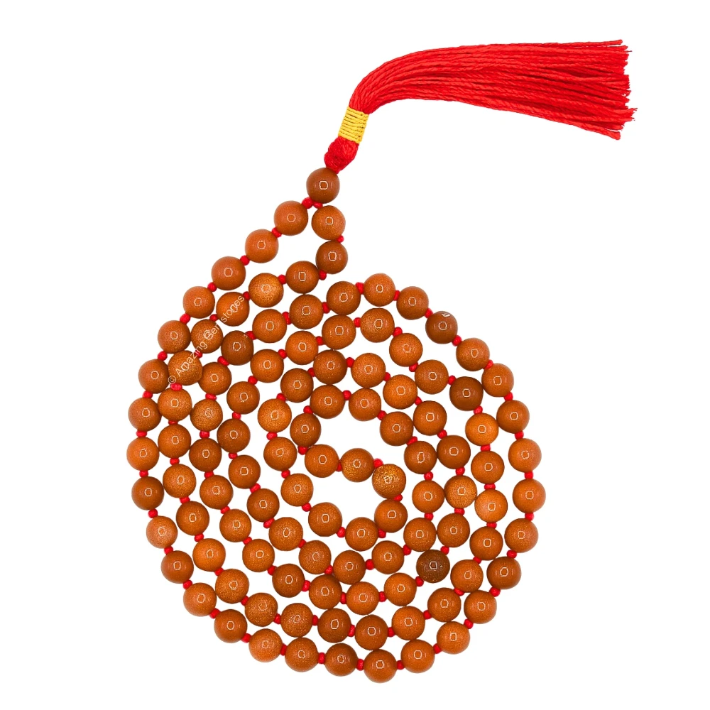 Red Goldstone Mala (Hand Knotted)