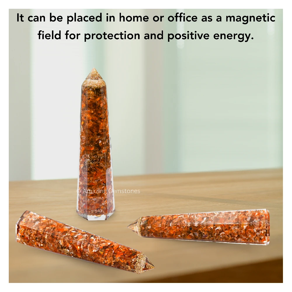 Carnelian Orgone Tower (4.5 Inch)