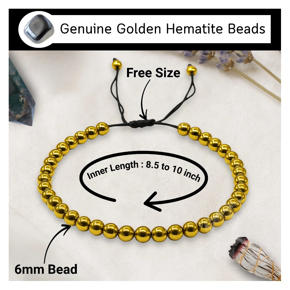 Golden Hematite Anklet (Without Knot)