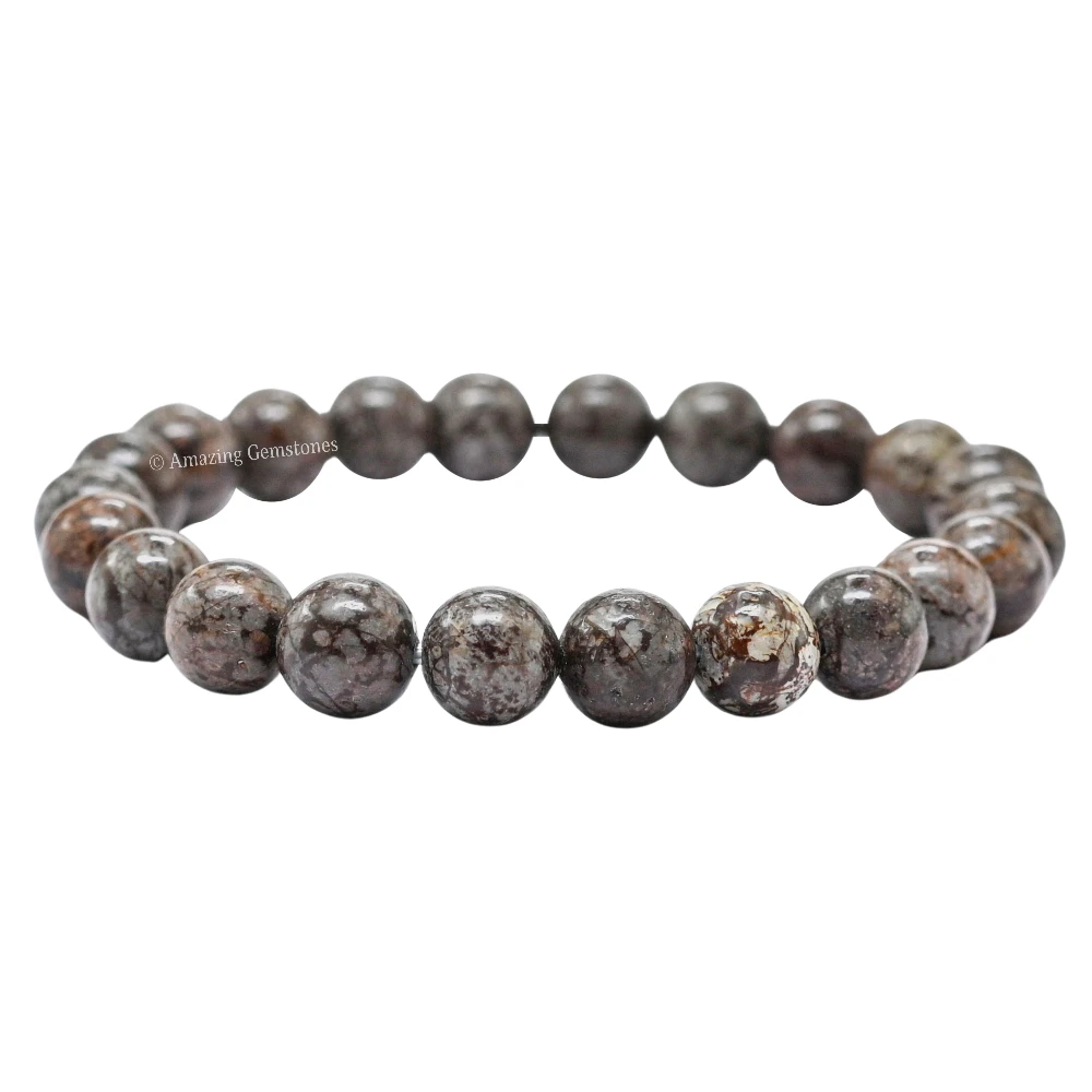 Brown Snowflake Obsidian Bracelet (Strechable)