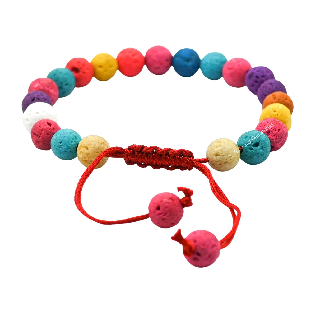 Multi Lava Stone Bracelet (Adjustable)