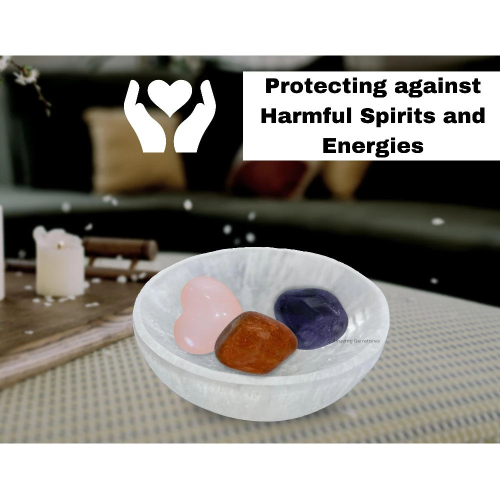 Selenite Charging Bowl for Crystals - Round