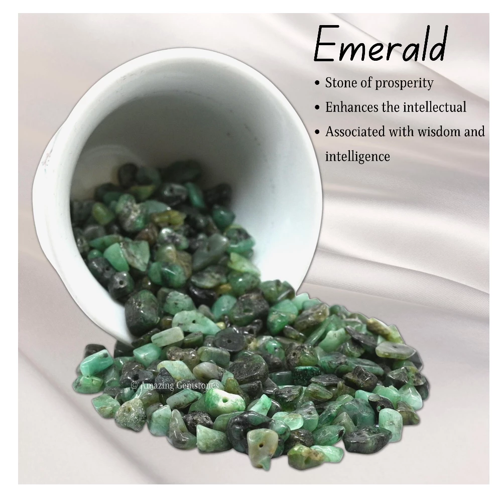 Emerald Chips - Pre Drilled