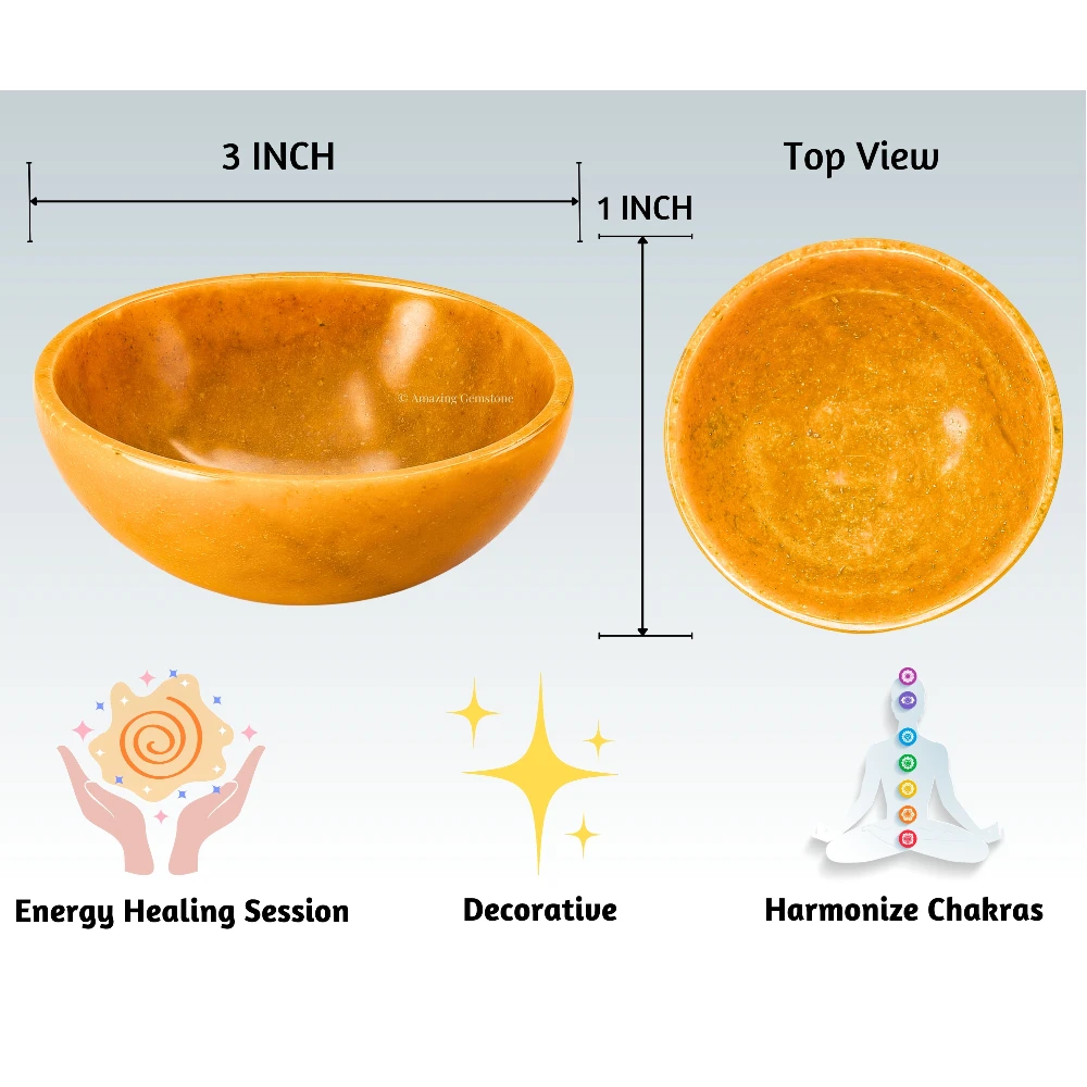Yellow Jasper Crystal Bowl - 3 Inch
