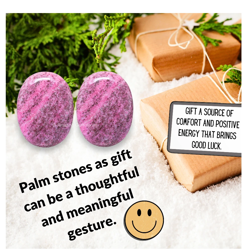 Thulite Palm Stone