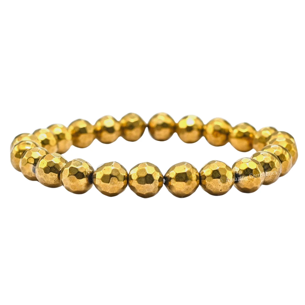 Golden Hematite Bracelet (Faceted)