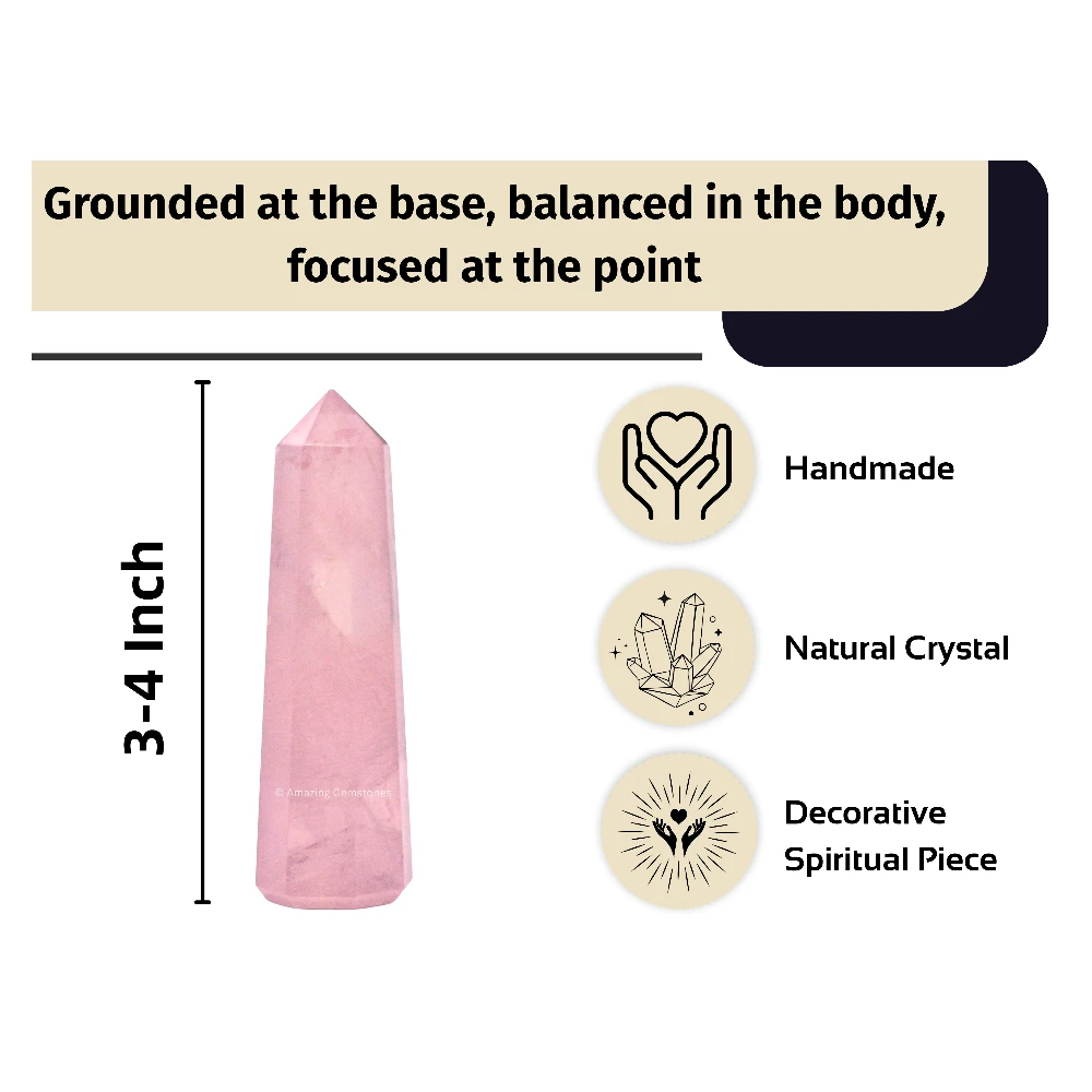 Rose Quartz Tower (3-4 Inch)