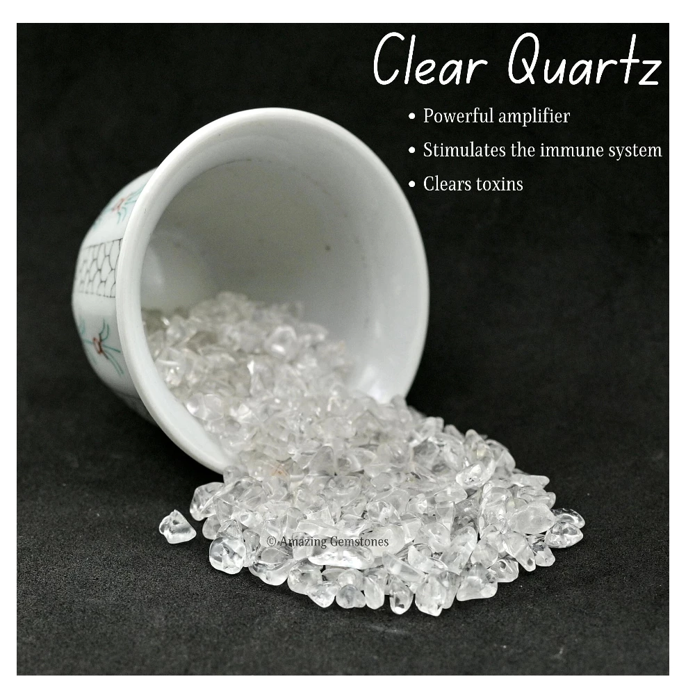 Clear Quartz Chips - Pre Drilled
