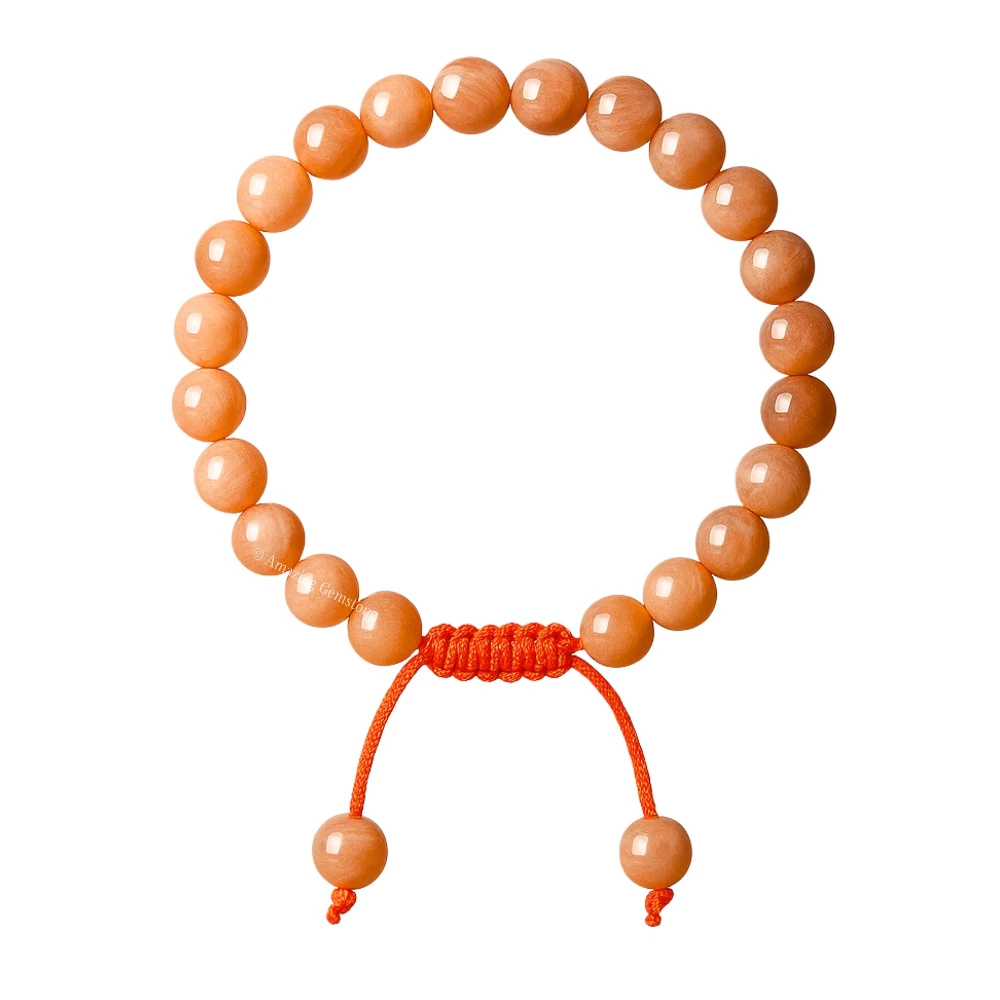 Peach Moonstone Bracelet (Adjustable)