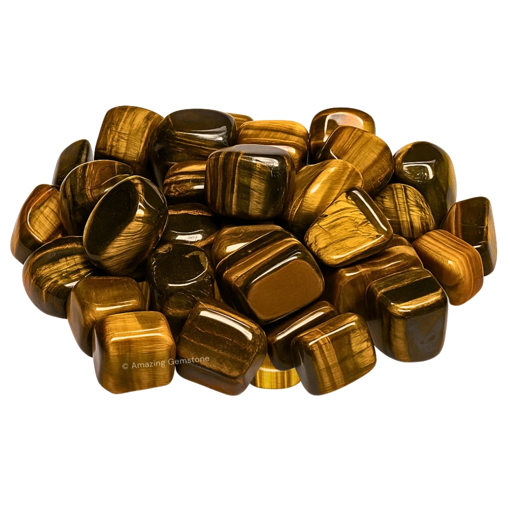 Tumbled Tiger Eye Crystals Stones (1000+ Carats)