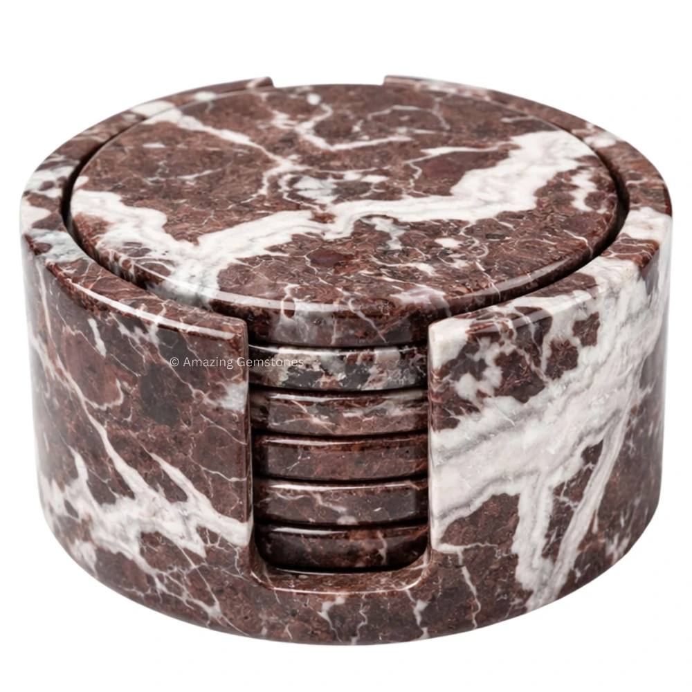 Red Zebra Onyx Coasters (Set of 6)