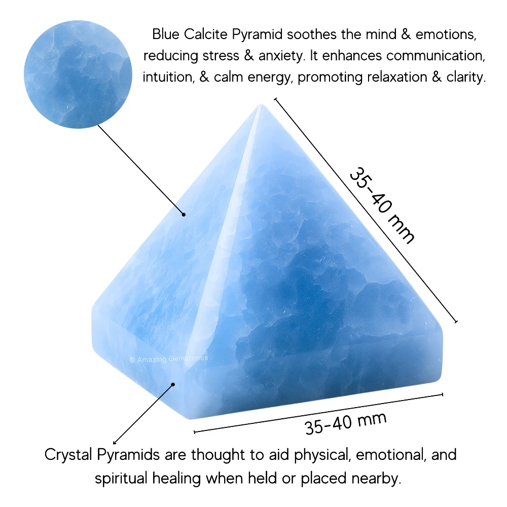 Blue Calcite Celestite Pyramid (1.5 Inch)