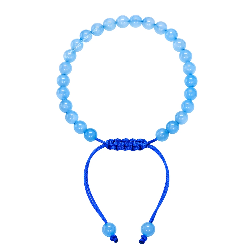 Aquamarine Healing Crystal Bracelets - 6mm Beads (Adjustable)