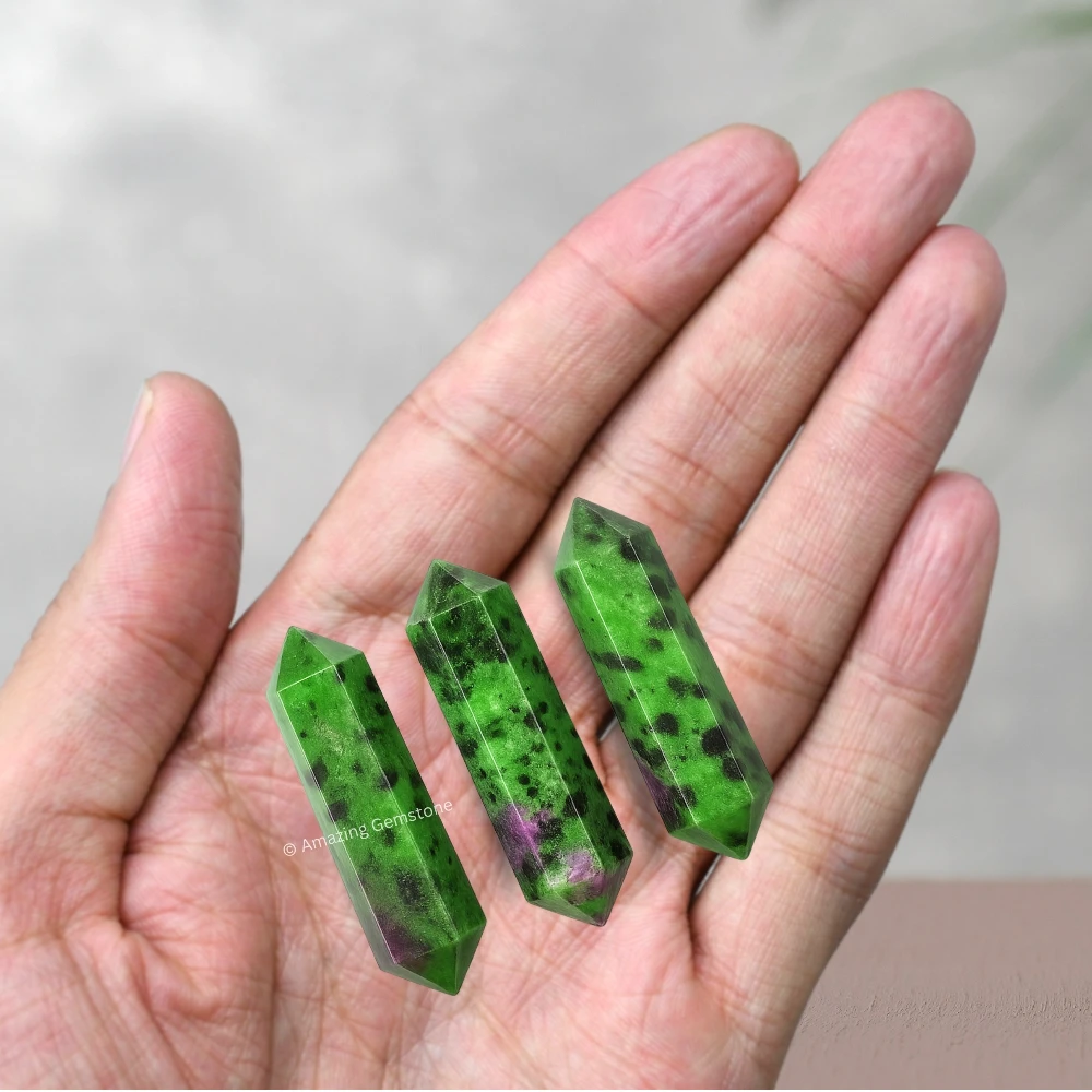 Ruby Zoisite Pencil Points (Double Terminated) (Set of 3)