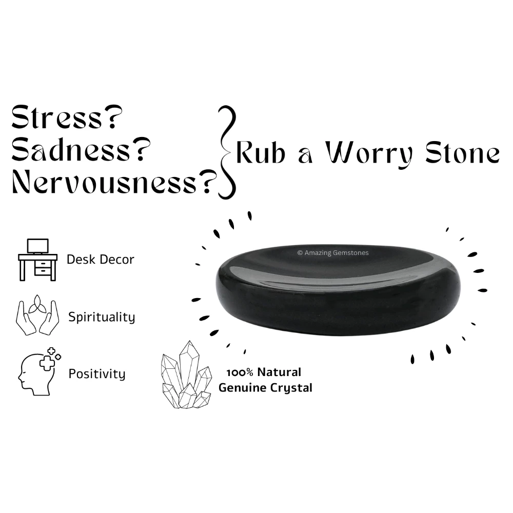 Black Tourmaline Worry Stone