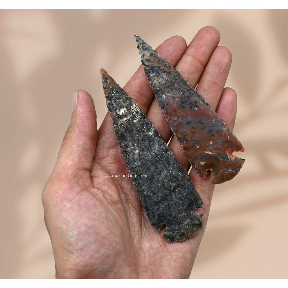 Fancy Jasper Crystal Arrowhead - 4" to 5" (2 Pieces)