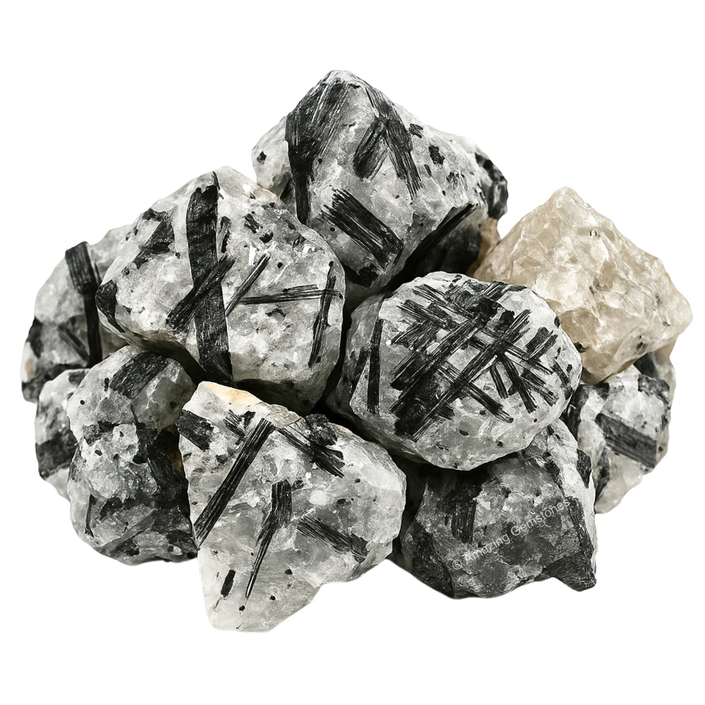 Black Rutilated Quartz Raw Crystals (2 Pieces)