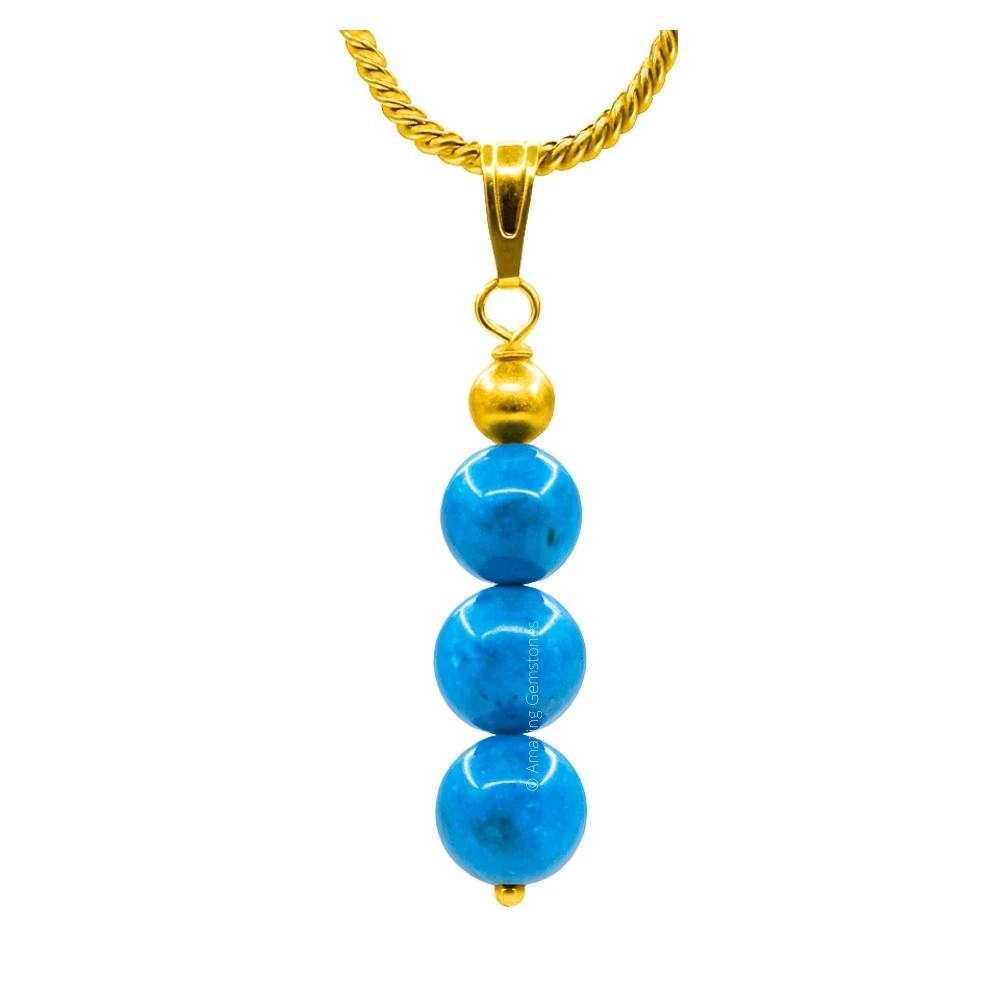 Apatite Bead Pendant (Gold)