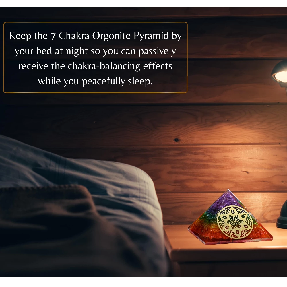 Chakra Onyx Orgone Pyramid - Star of David