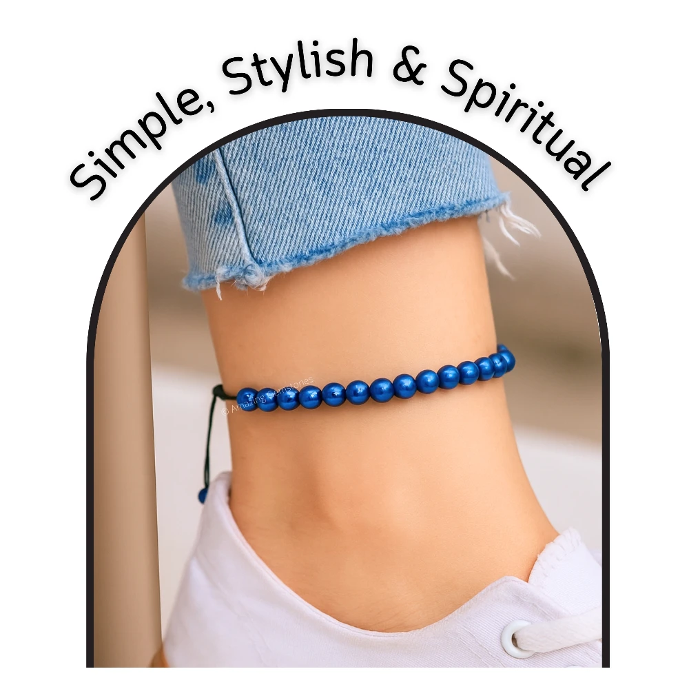 Blue Hematite Anklet (Without Knot)