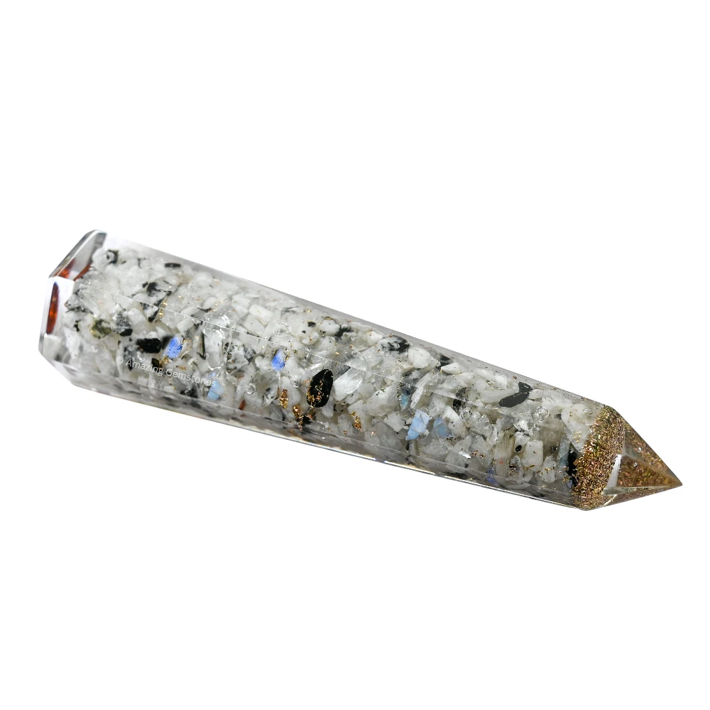 Rainbow Moonstone Orgone Tower (4.5 Inch)