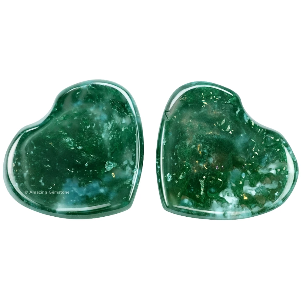 Moss Agate Heart (Pack of 2)