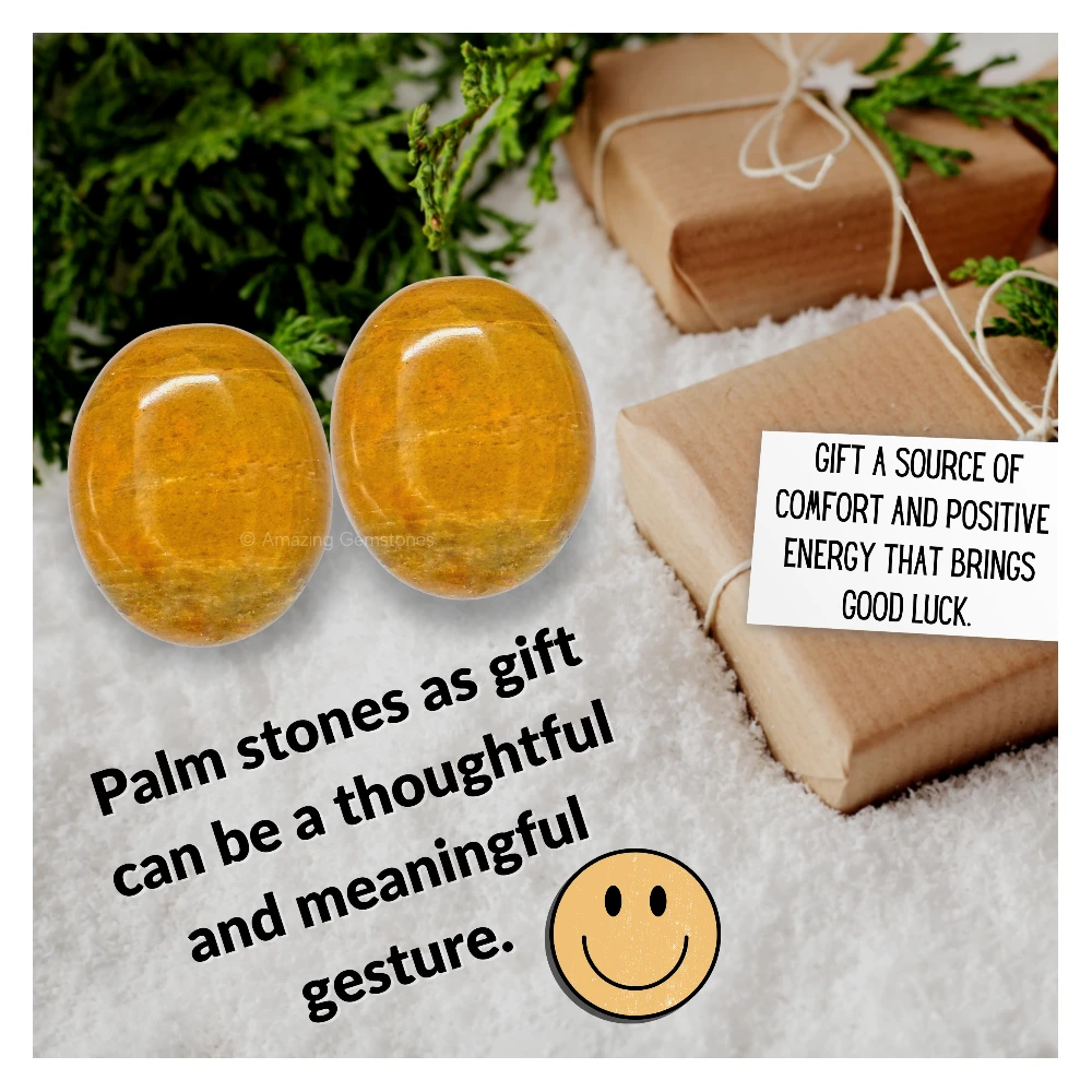 Yellow Jasper Palm Stone