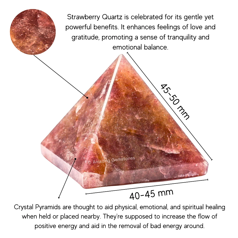 Strawberry Quartz Pyramid (2 Inch)