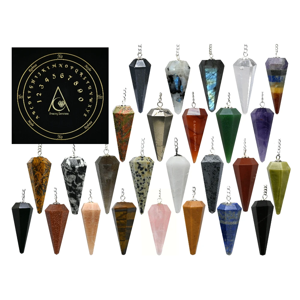 Pack of 11 Crystal Pendulums