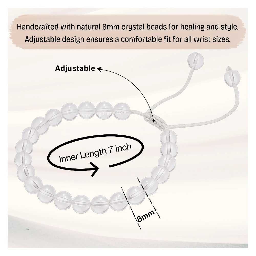 Clear Quartz Bracelet (Adjustable)