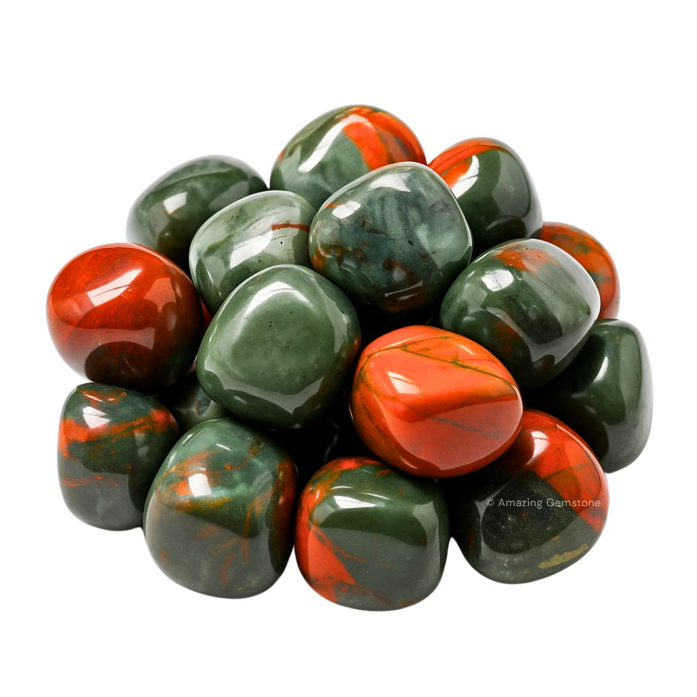 Tumbled African Bloodstone Stone Crystals (1000+ Carats)
