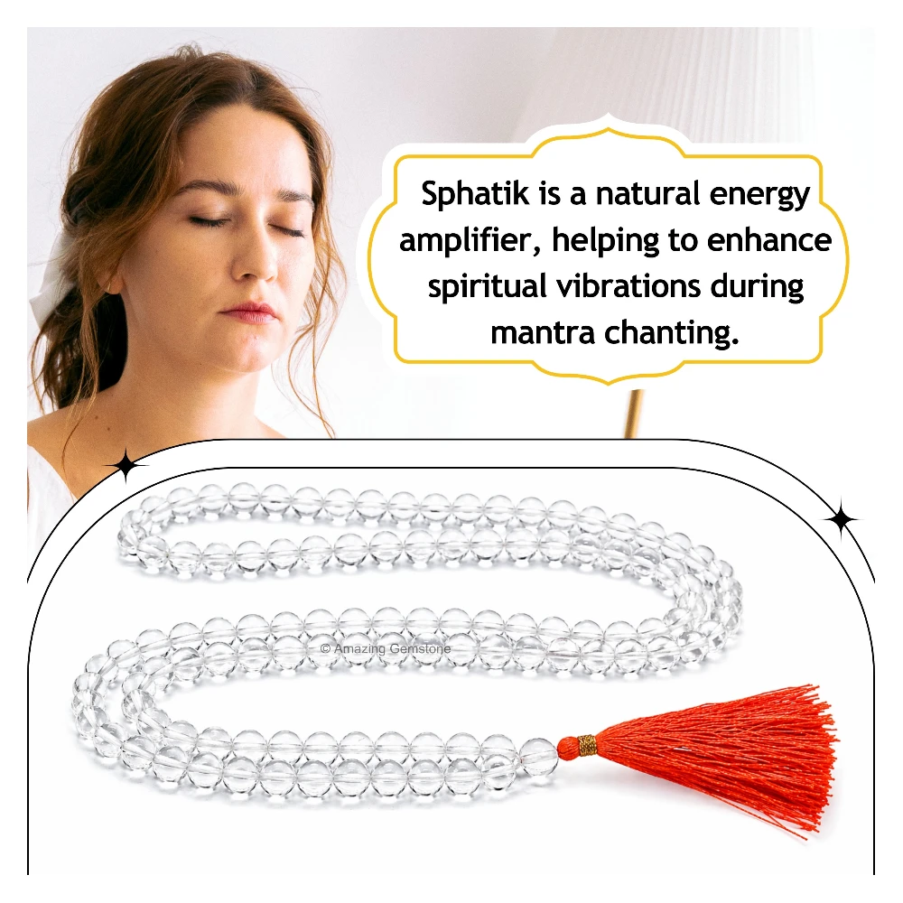 Sphatik Mala - A Grade 6mm Beads (Without Knot)
