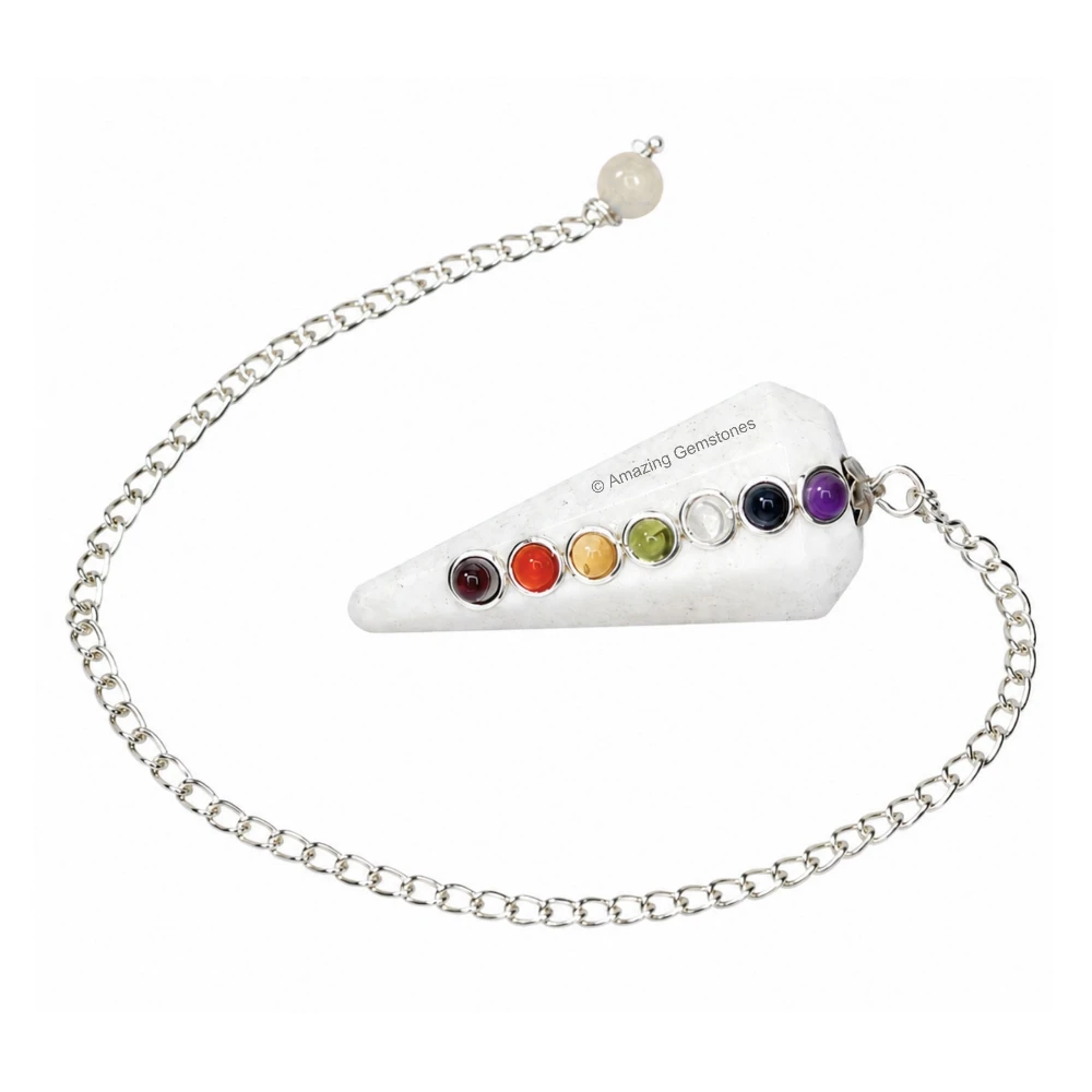 Scolecite Chakra Crystal Pendulum