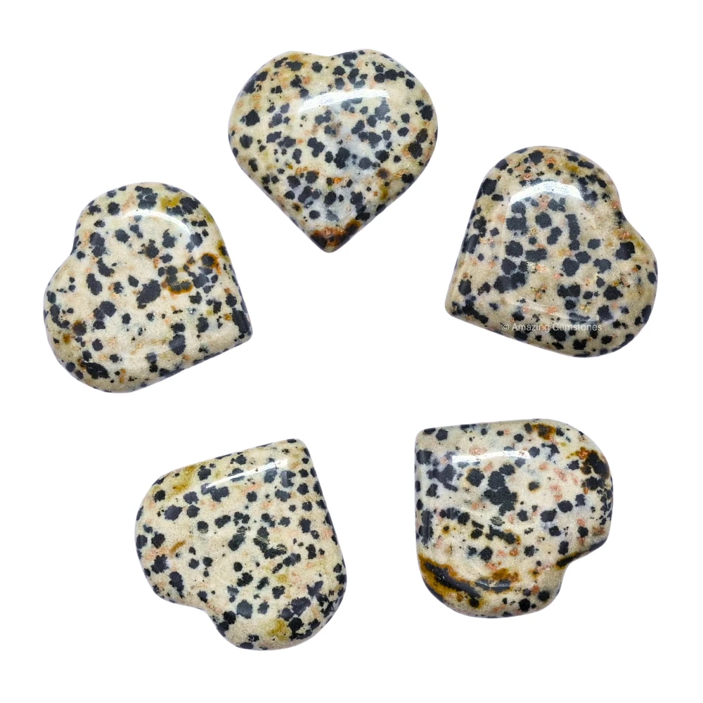 Dalmatian Jasper Heart (Pack of 2)